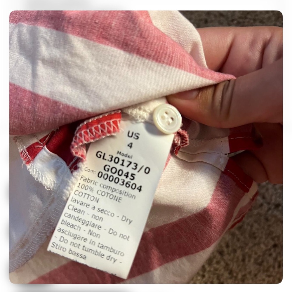 G. Label by Goop Claudia Striped Red and White Tunic Sz 4 - Picture 5 of 6